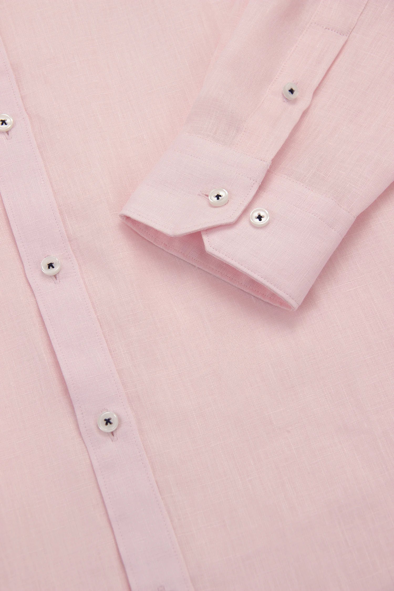 Camisa Button Down Lino Rosa Bebé